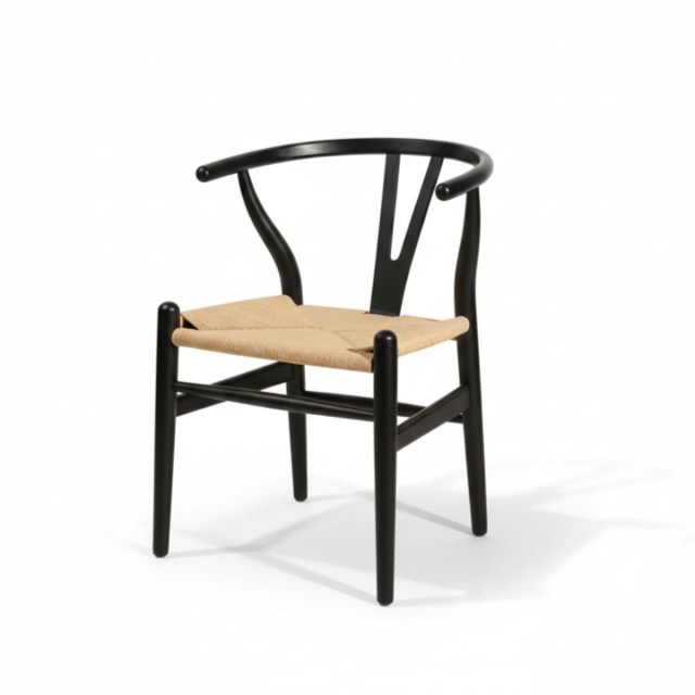 Silla Wishbone negra FB